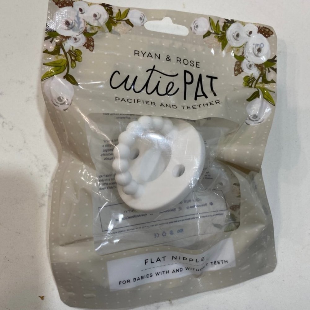 Ryan and Rose Cutie Pat Pacifier and Teethed White